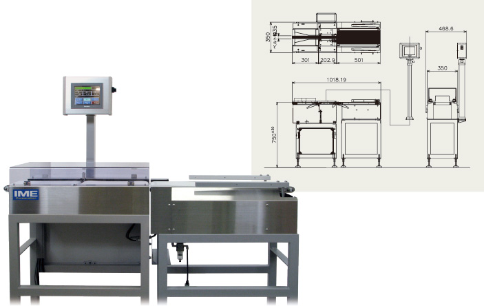 High precision one lane conveyor type 0.001g